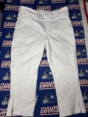 Lee White Ankle Crop Jeans with Side Zips